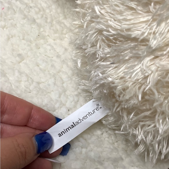 Large Animal Adventure Beige Plush Bear w/ Purple Striped Bow Stuffed Animal - Picture 6 of 6